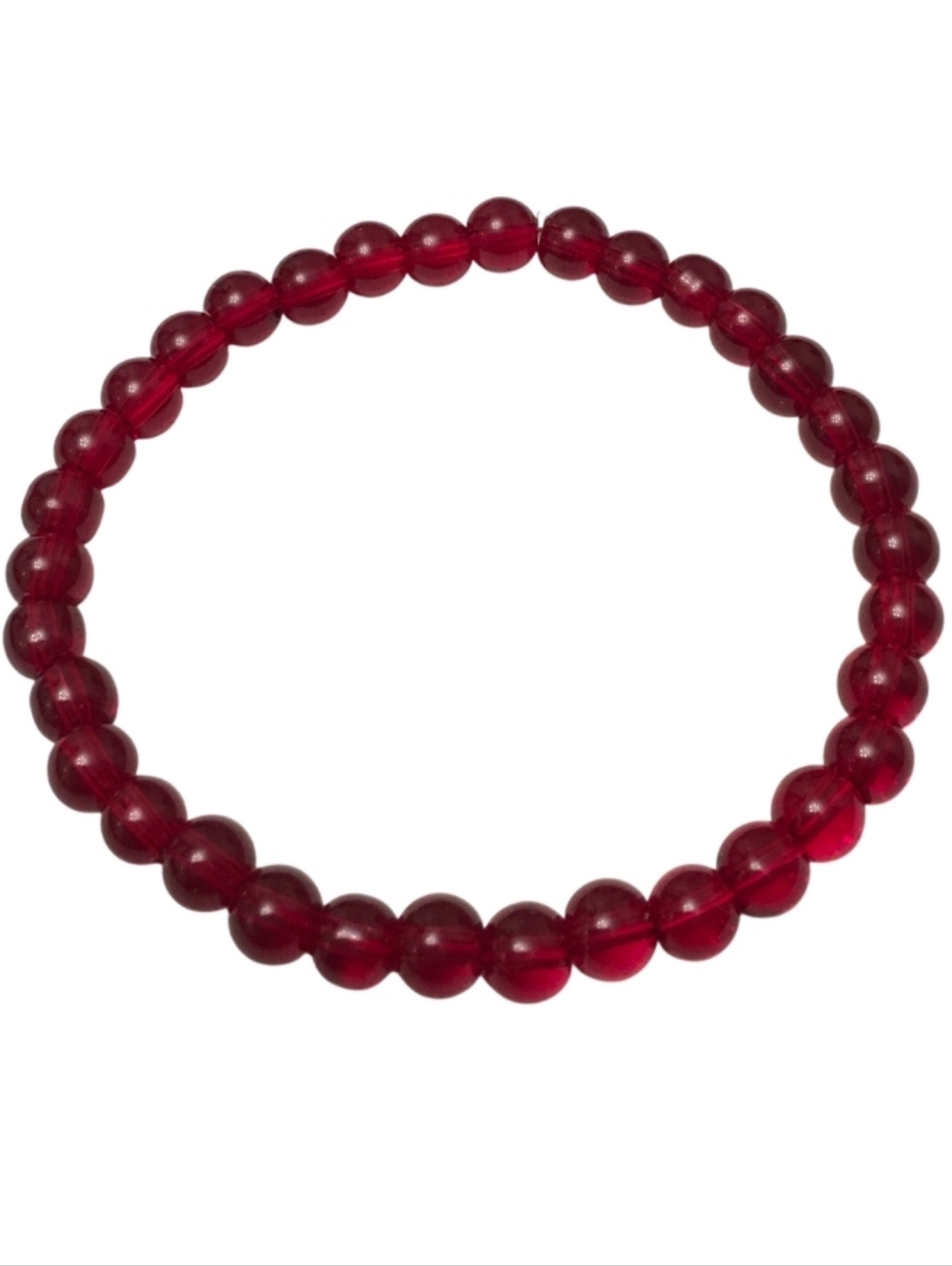 Deep Ruby Red Stretchy Beaded Bracelet